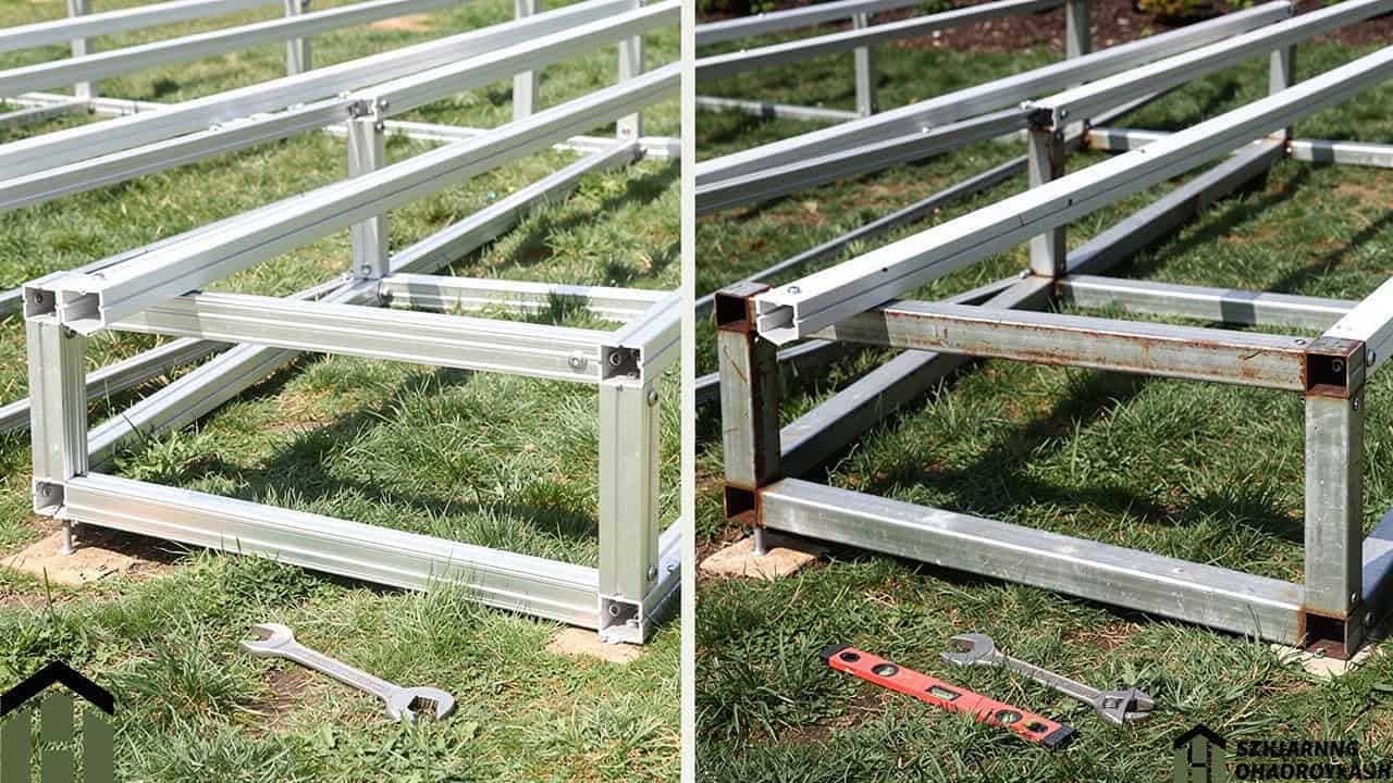 Porównanie ramy aluminiowej i stalowej szklarni ogrodowej