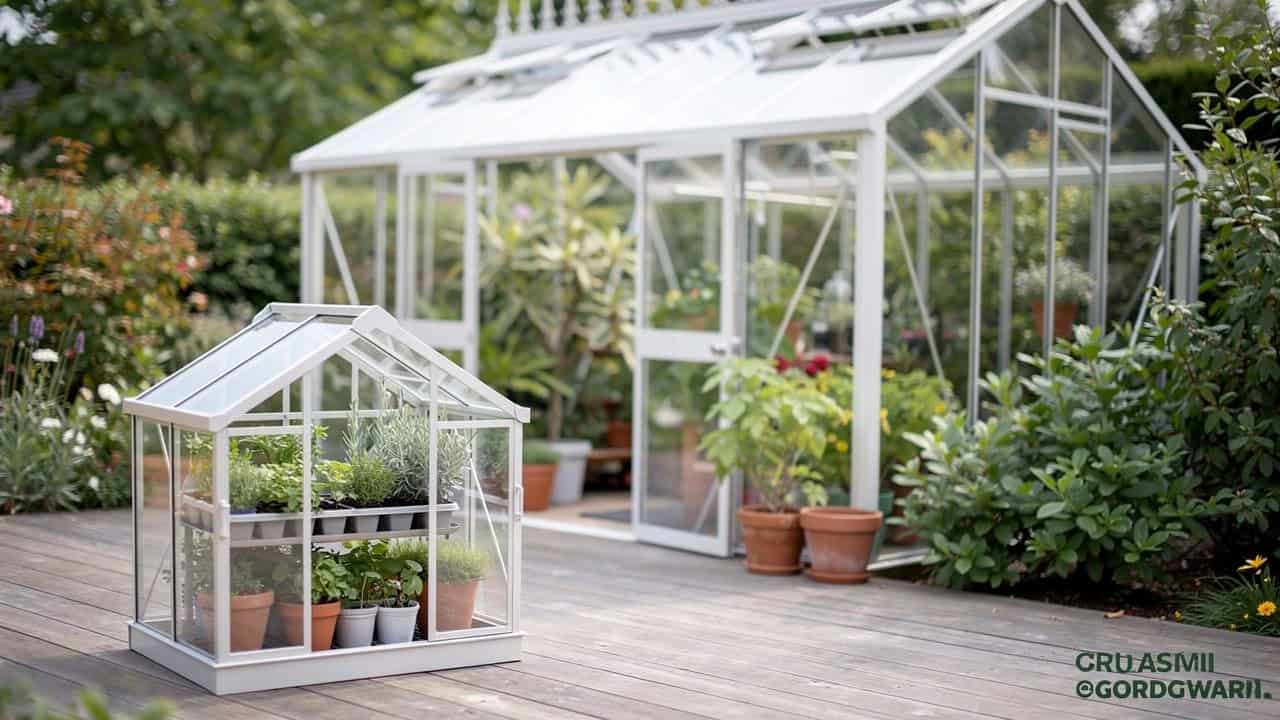Porównanie mini szklarni i pełnowymiarowej konstrukcji